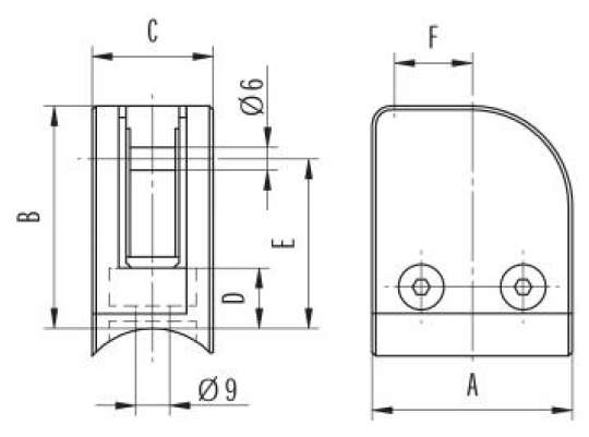 Edelstahl-Glashalter massiv
